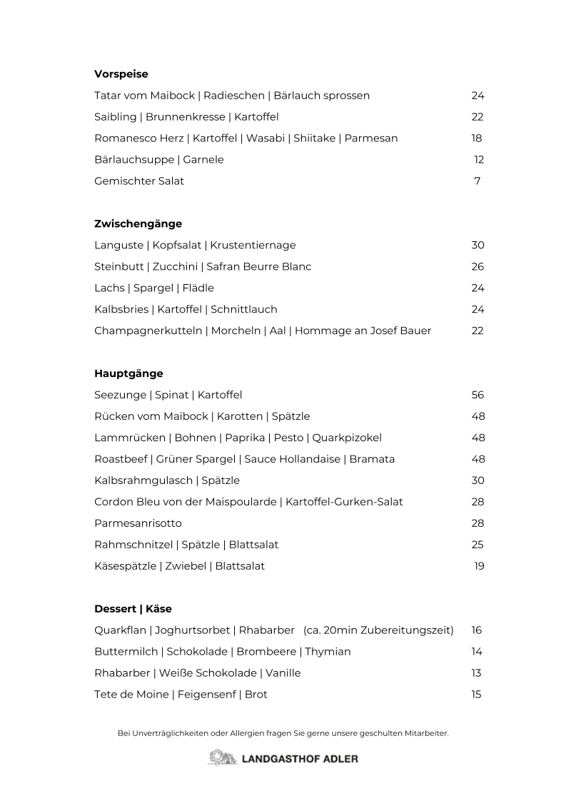 Speisekarte photo 1