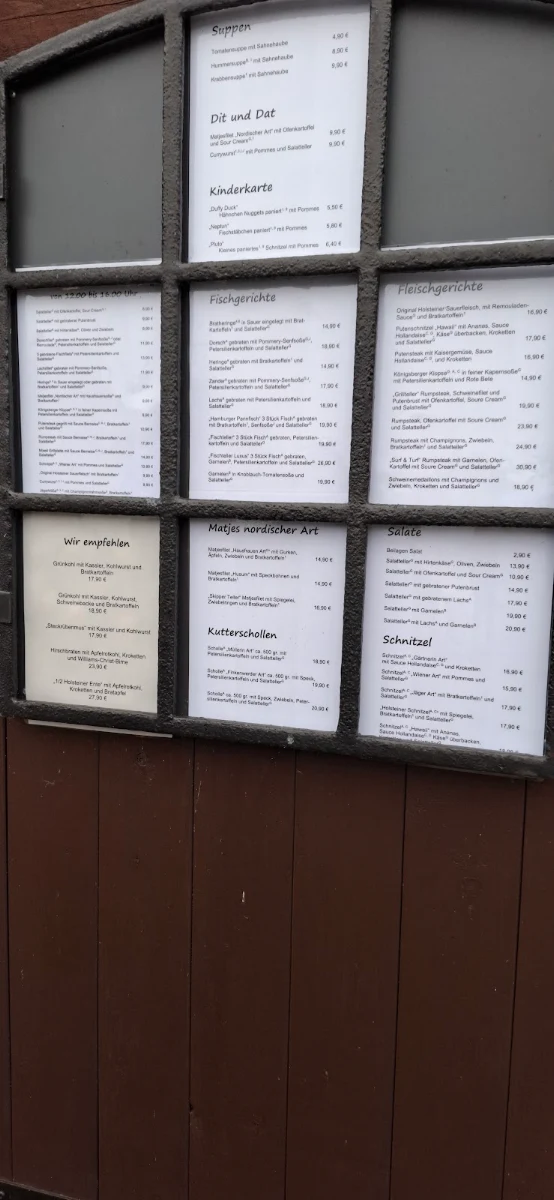 Speisekarte, Restaurant Marienhof