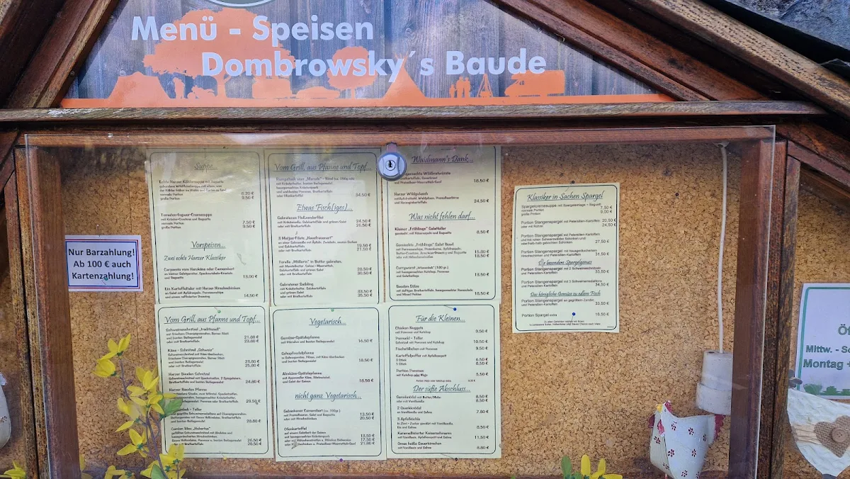 Speisekarte, Dombrowsky's Baude