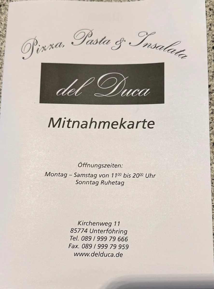 Speisekarte, Del Duca