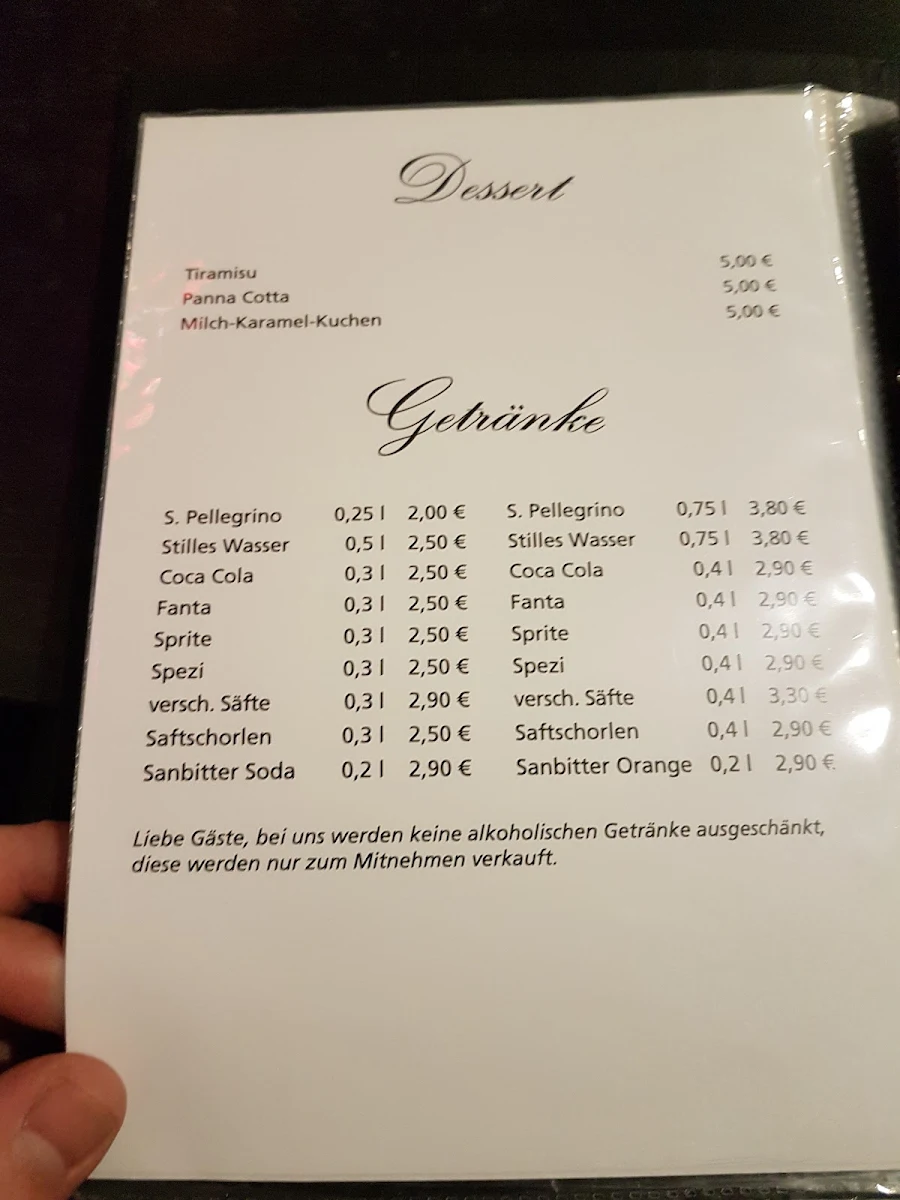 Speisekarte, Del Duca