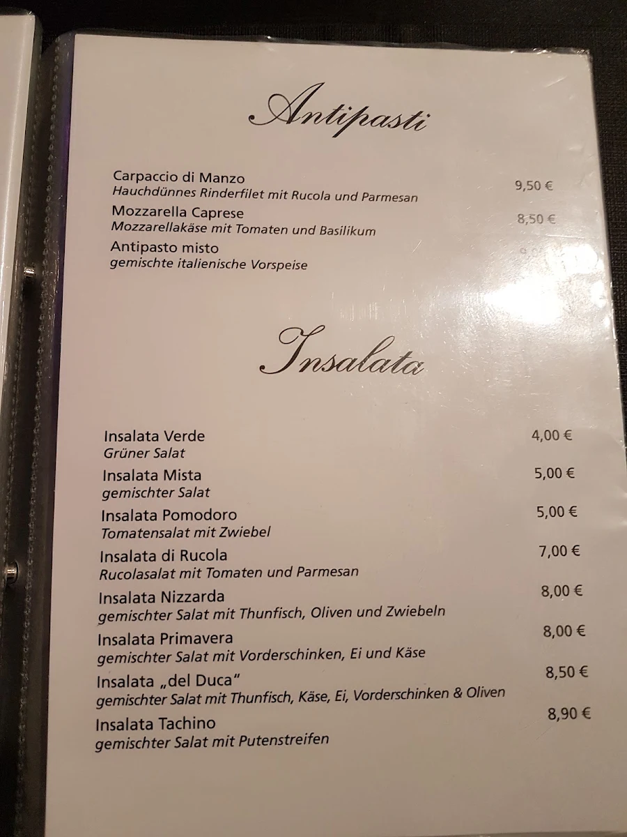 Speisekarte, Del Duca
