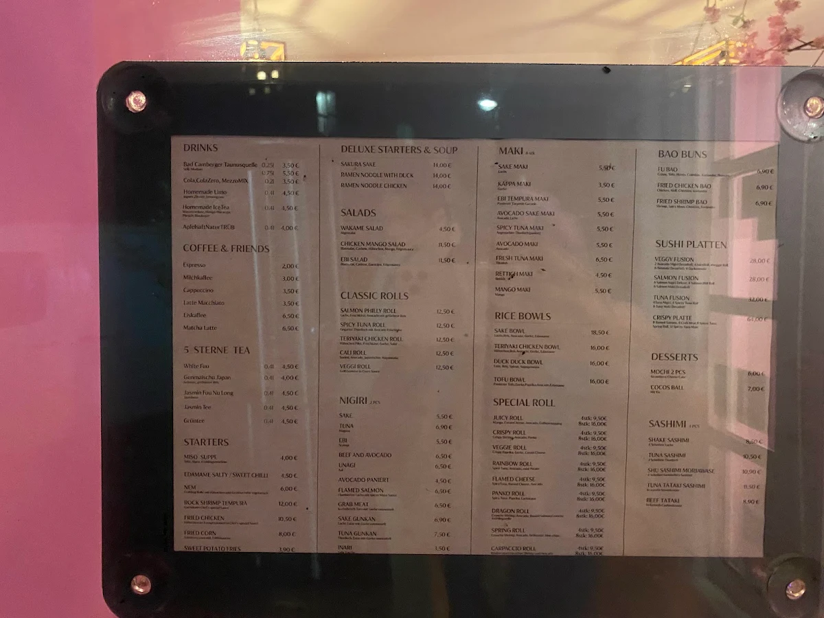 Speisekarte, Fusion Sushi -Sachsenhausen Frankfurt