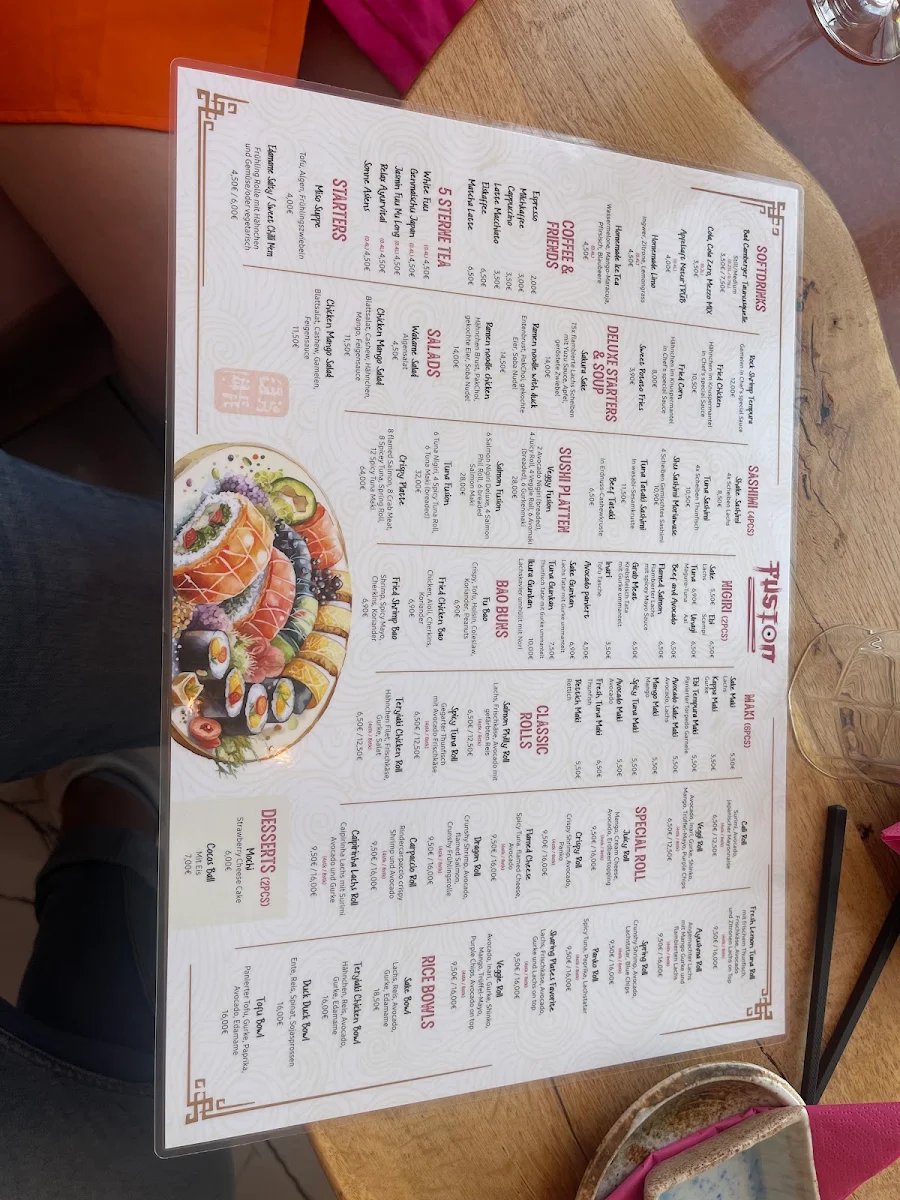 Speisekarte, Fusion Sushi -Sachsenhausen Frankfurt