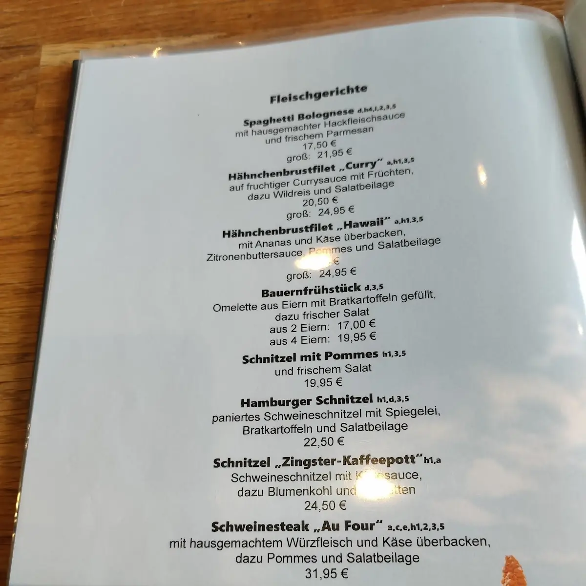 Speisekarte, Zingster Kaffeepott Pension und Restaurant
