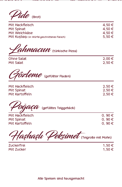 Speisekarte photo 1