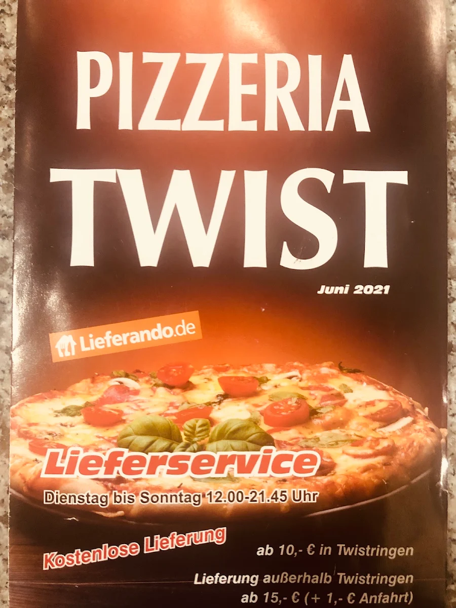 Speisekarte, Pizzeria Twist