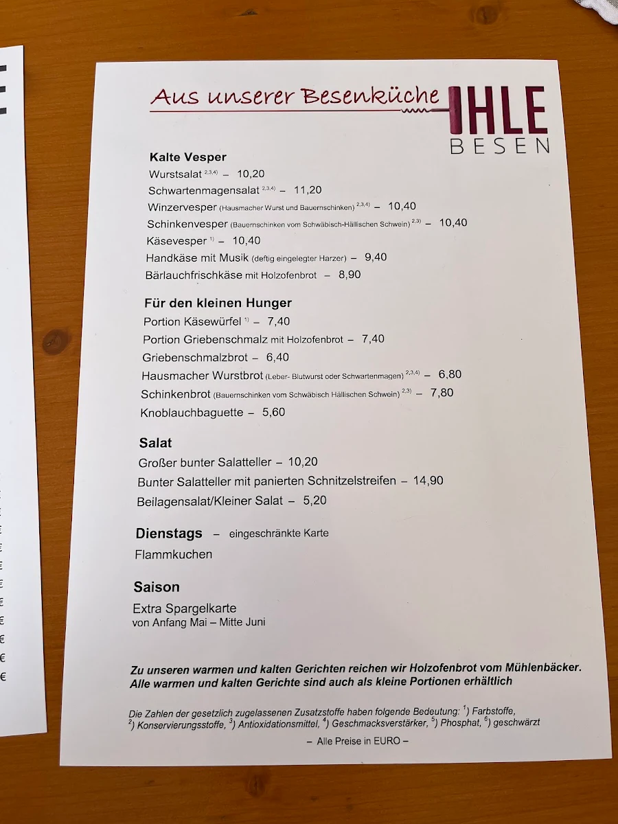 Speisekarte photo 3