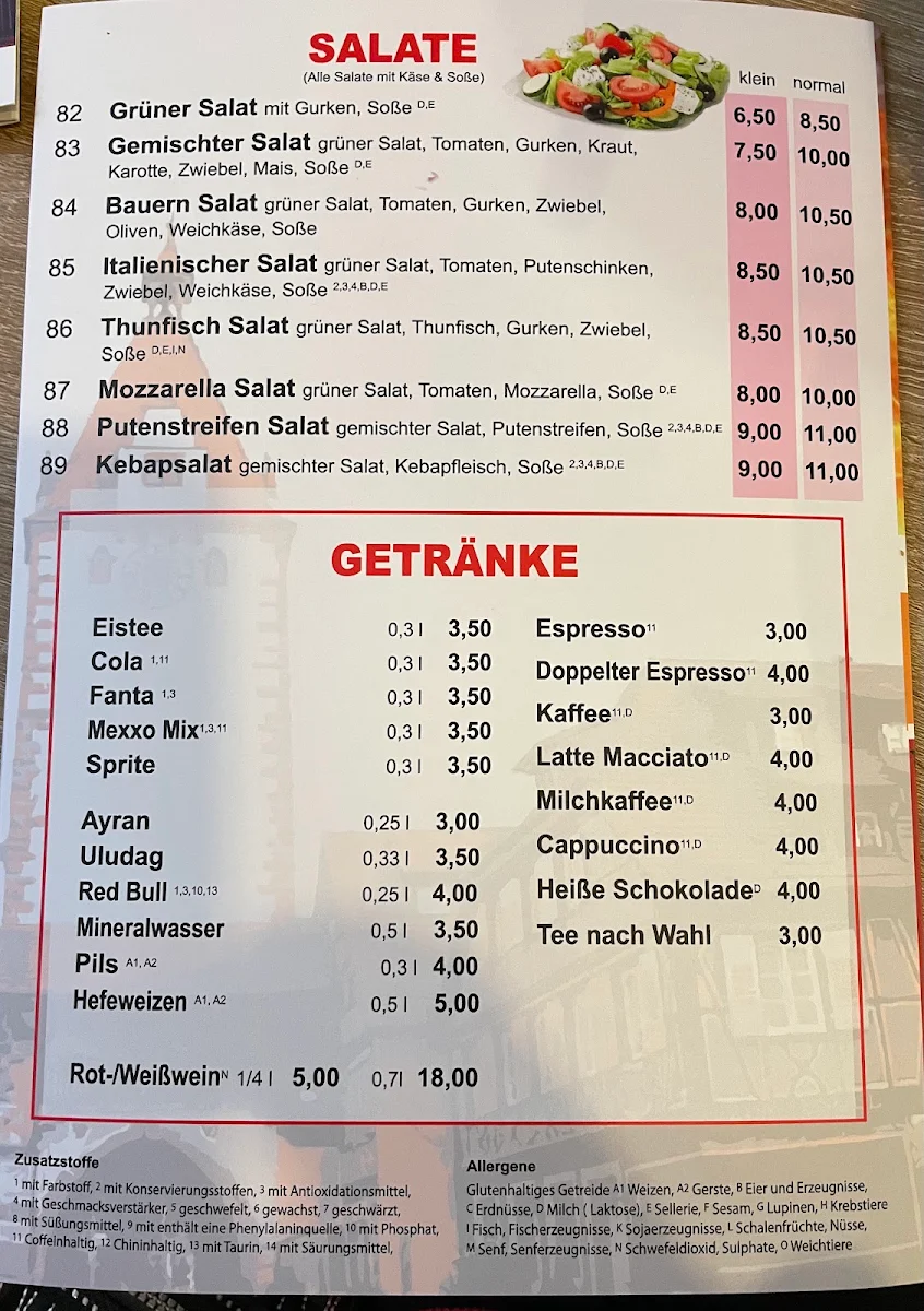 Speisekarte, Kinzig Grill-Haus [Engel]