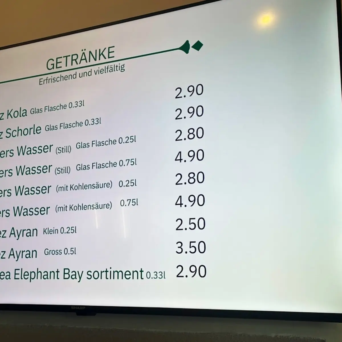 Speisekarte, BolBol Natur Döner