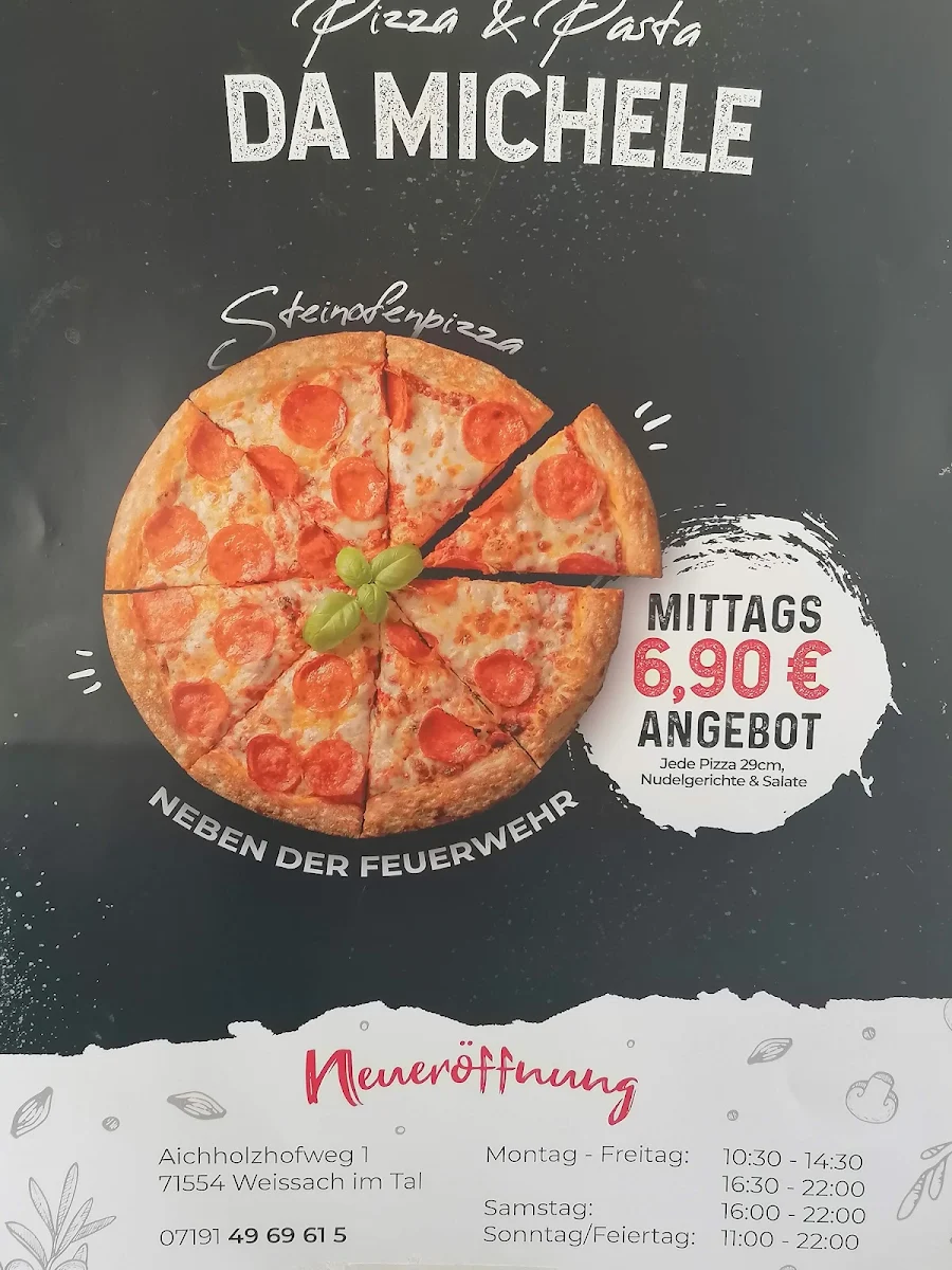 Speisekarte, Pizza Pasta Da Michele