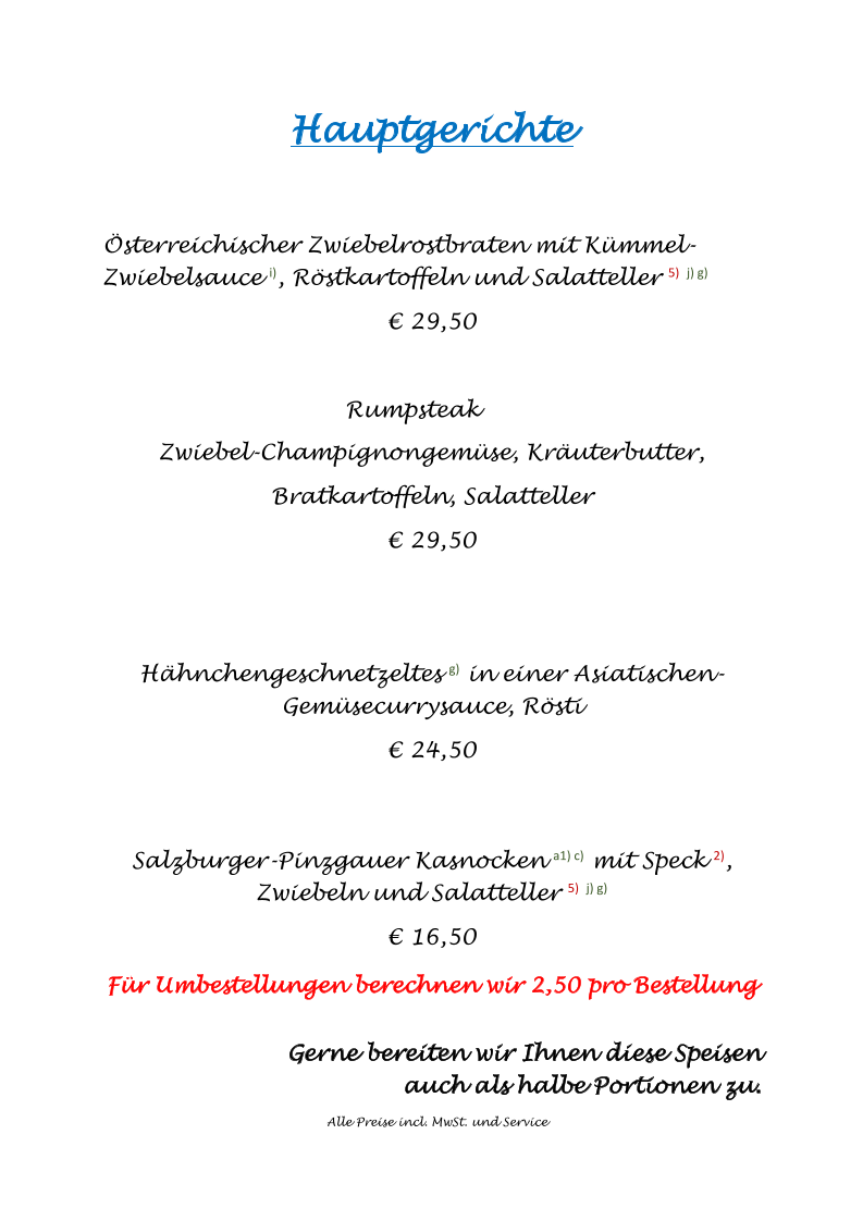 Speisekarte photo 2