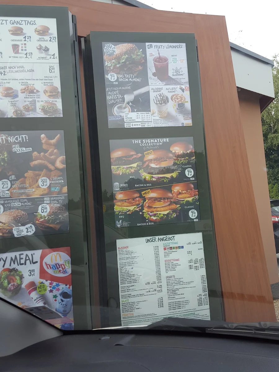 Speisekarte, McDonald's