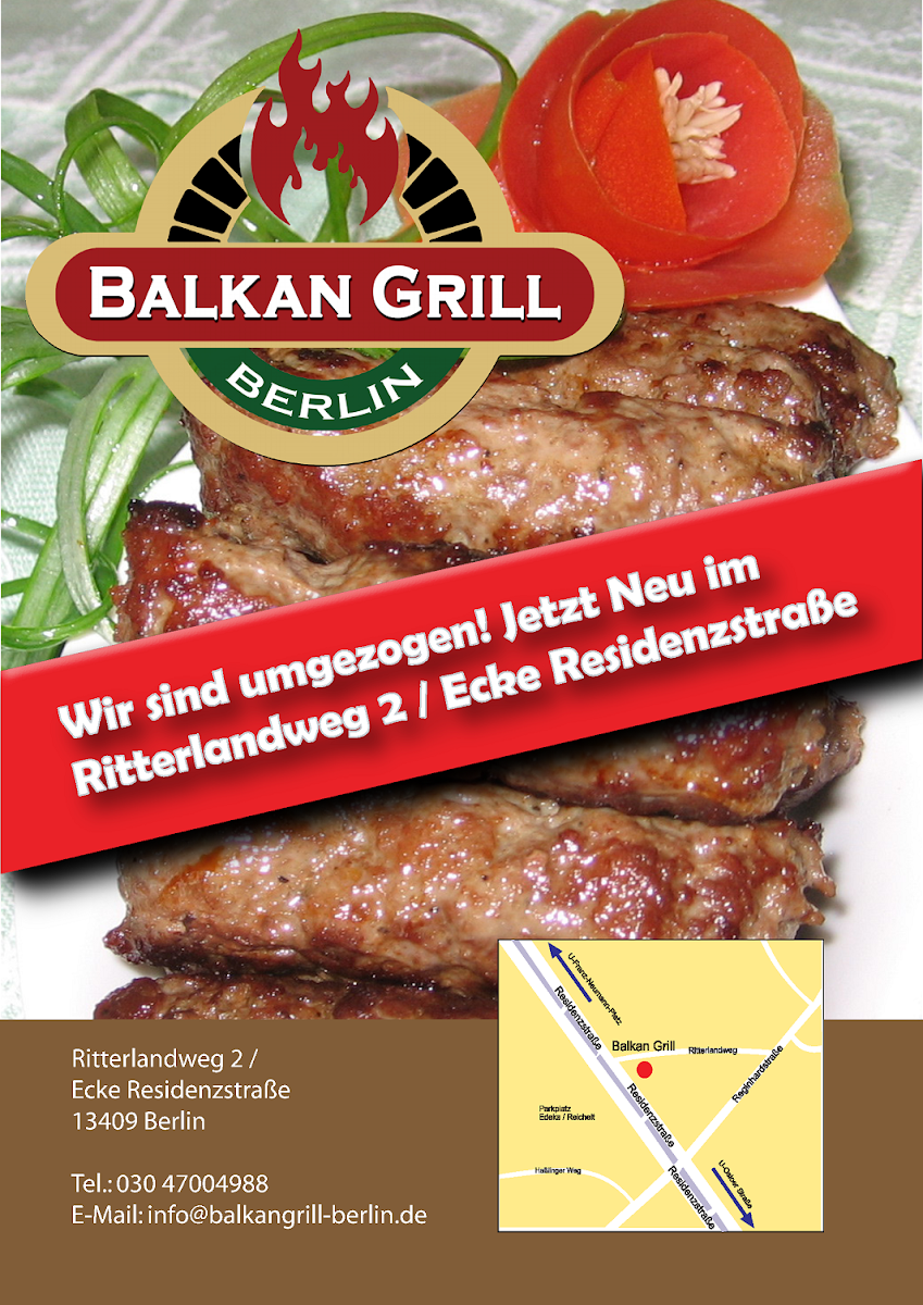 Speisekarte, Balkan Grill