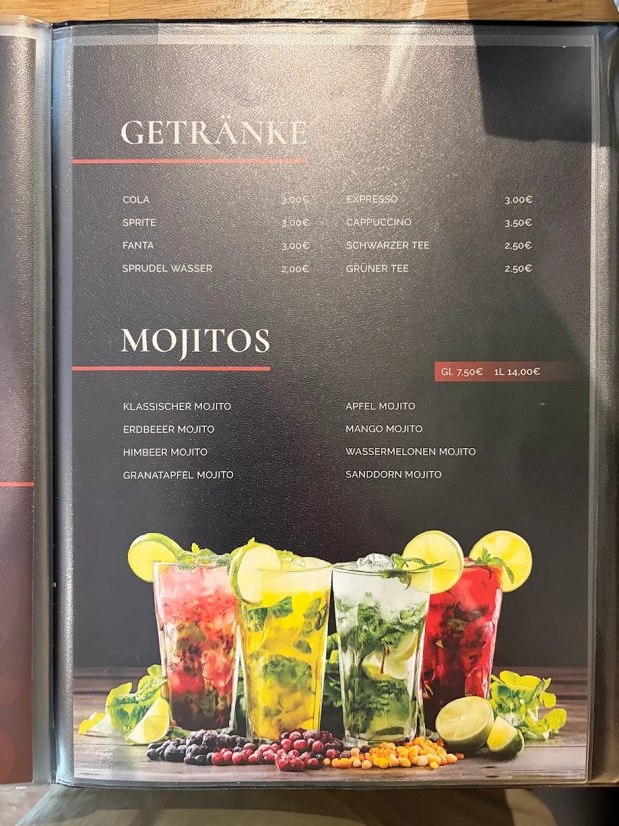 Speisekarte, Unity Taste Restaurant