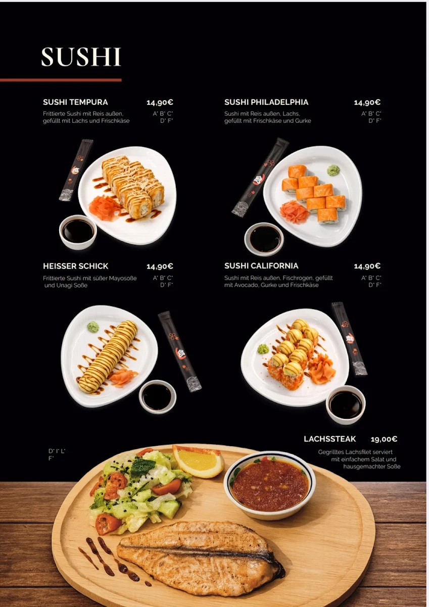 Speisekarte, Unity Taste Restaurant