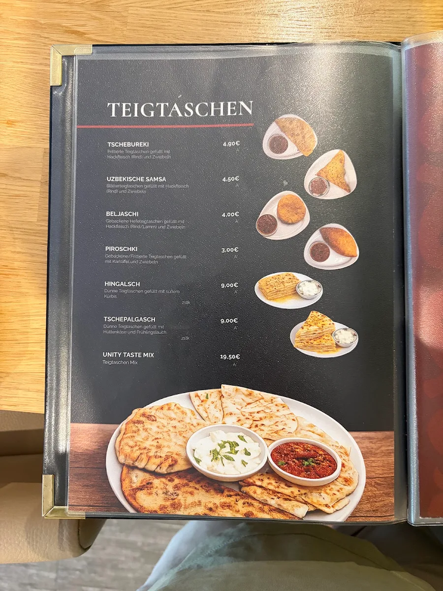 Speisekarte, Unity Taste Restaurant
