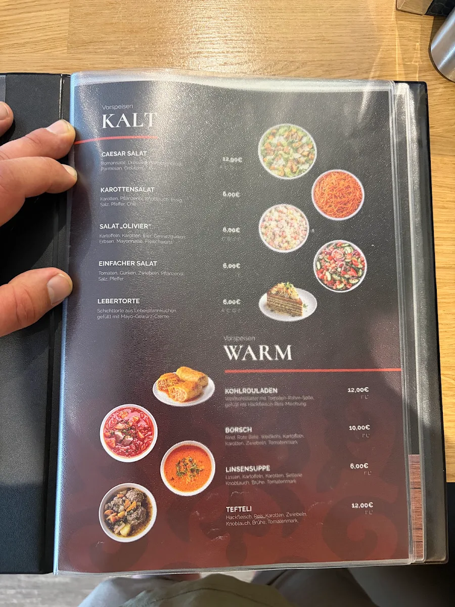 Speisekarte, Unity Taste Restaurant