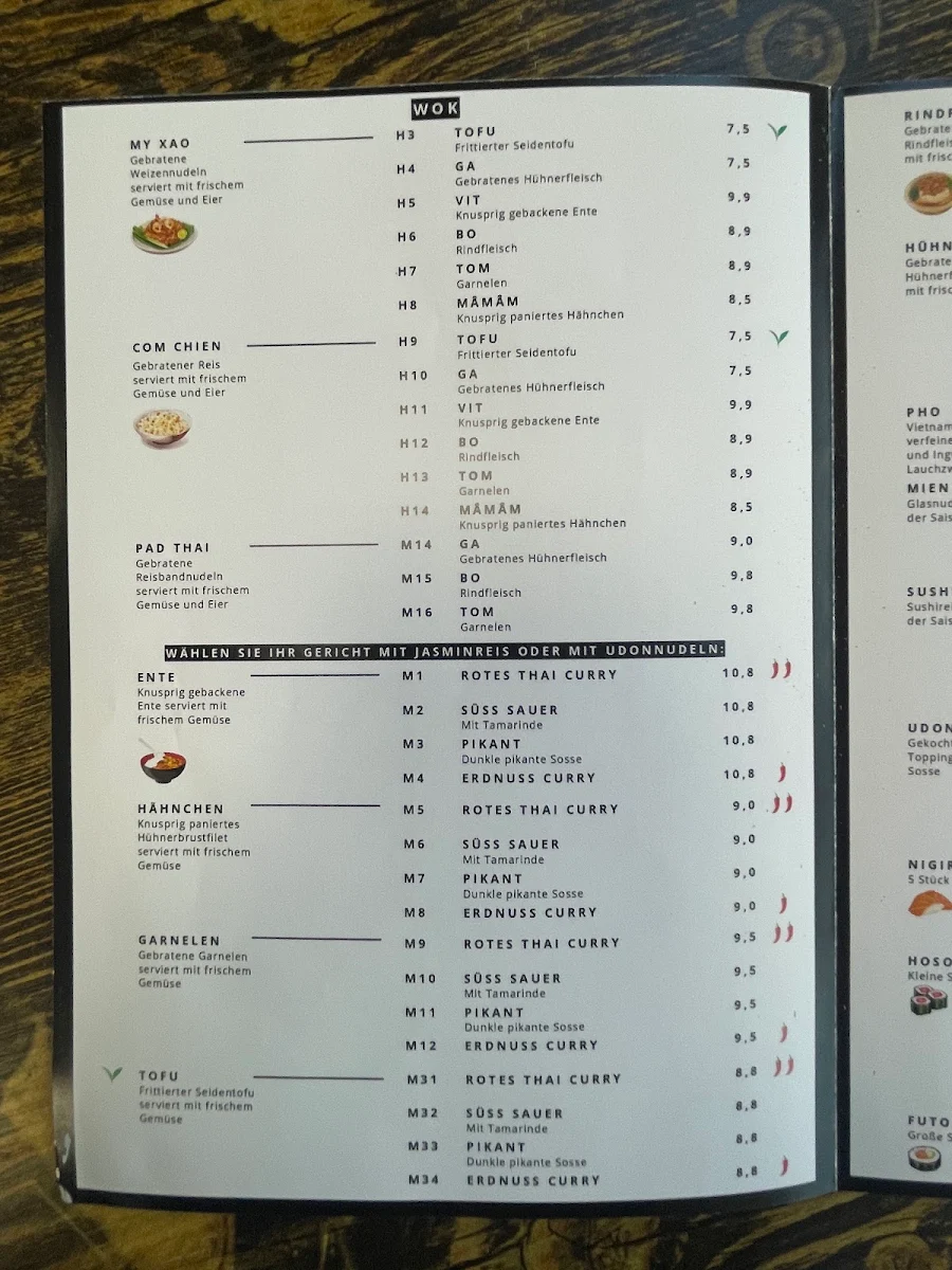 Speisekarte, MÂMÂM – asian fast cuisine