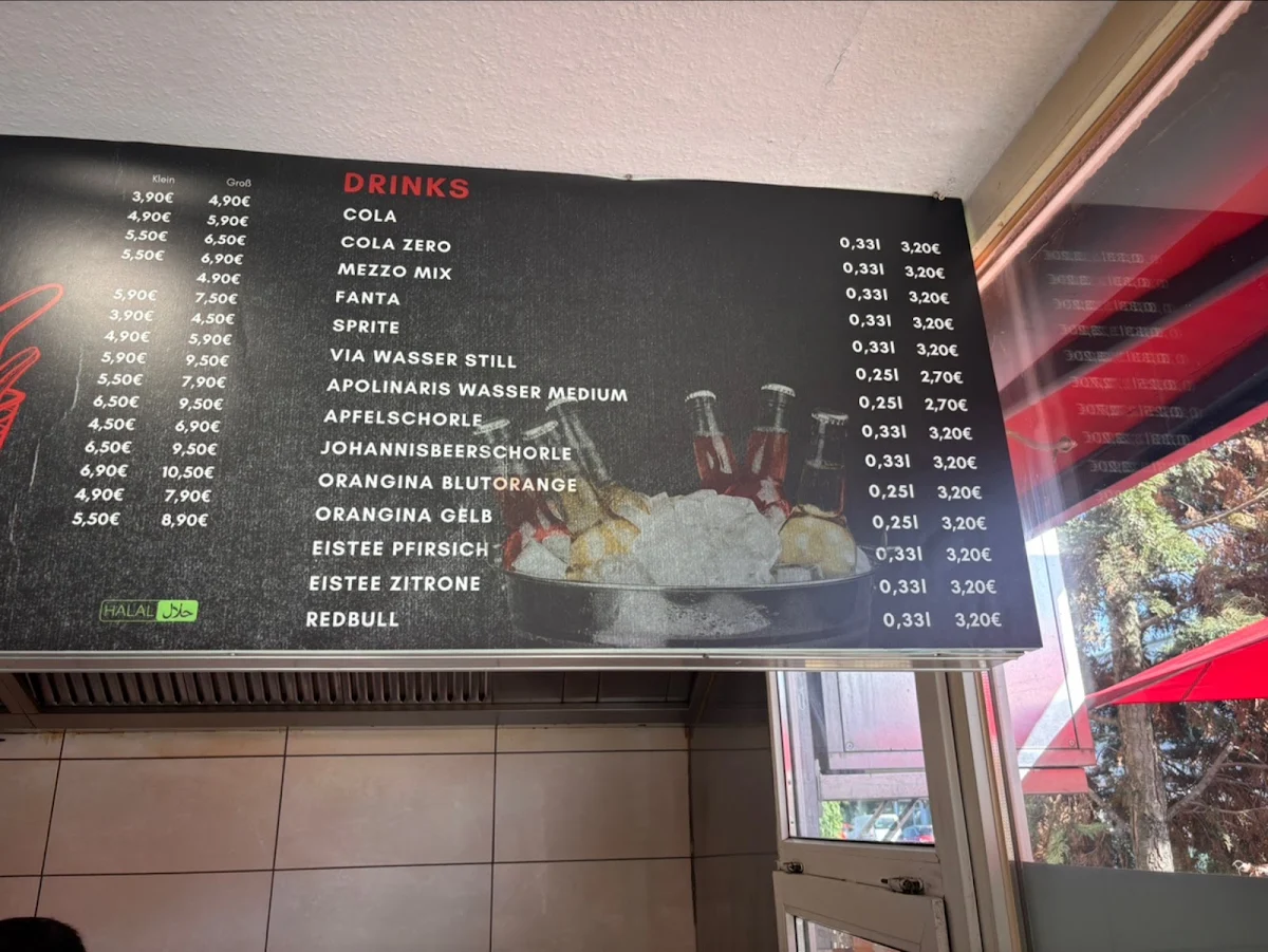 Speisekarte, BIT STOP BURGER FÜRTH