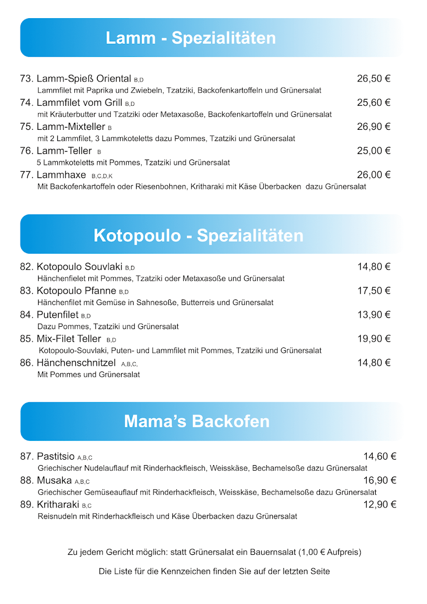 Speisekarte photo 1