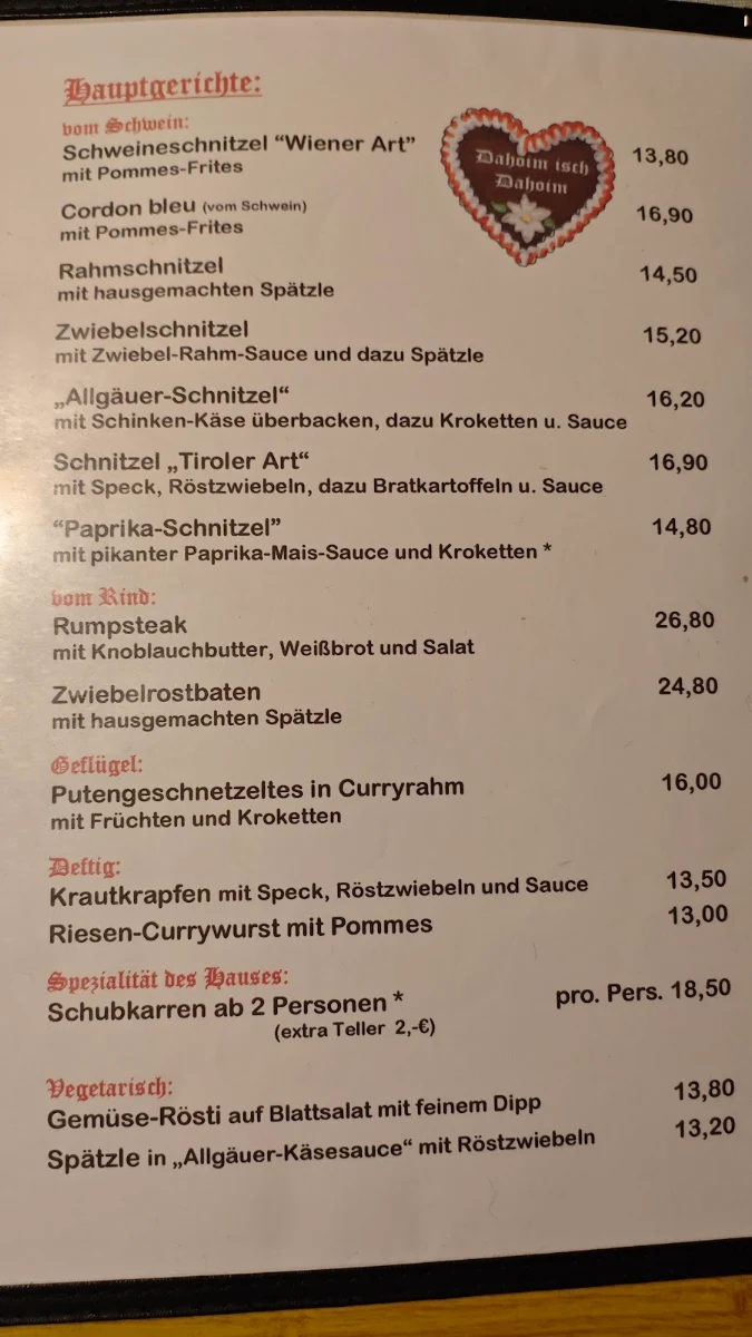 Speisekarte photo 1