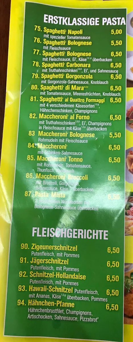 Speisekarte, Oster Döner