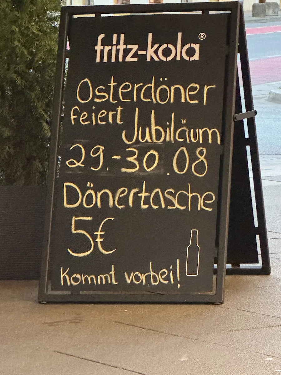 Speisekarte, Oster Döner