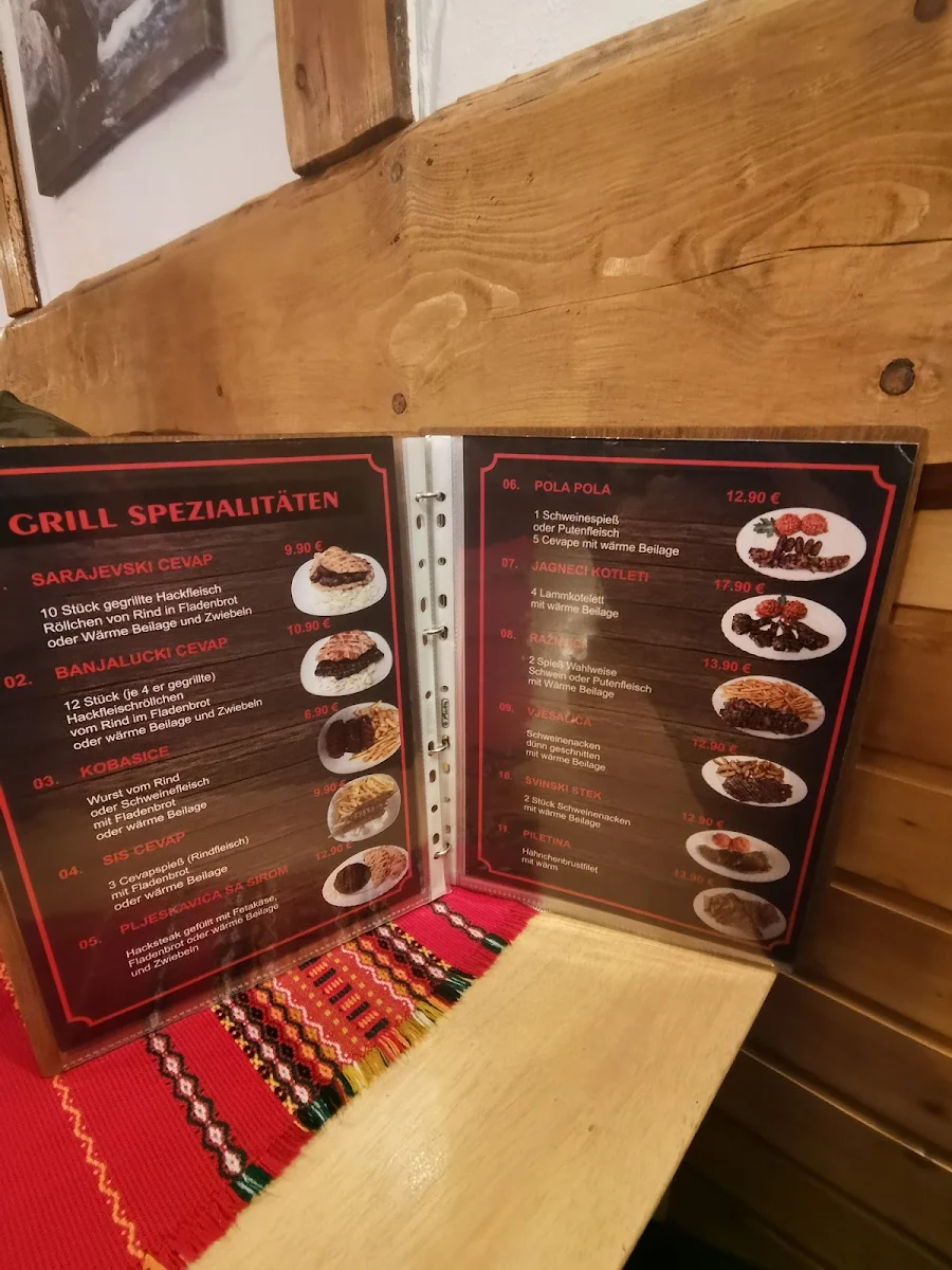 Speisekarte, Balkan Grill Haus