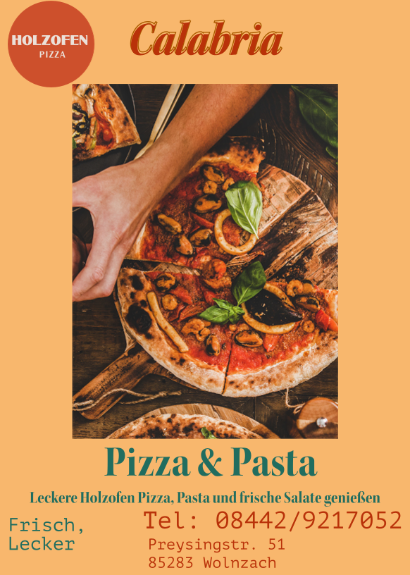 Speisekarte, Pizza Calabria