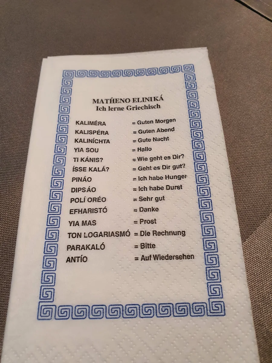 Speisekarte, Sto Castello