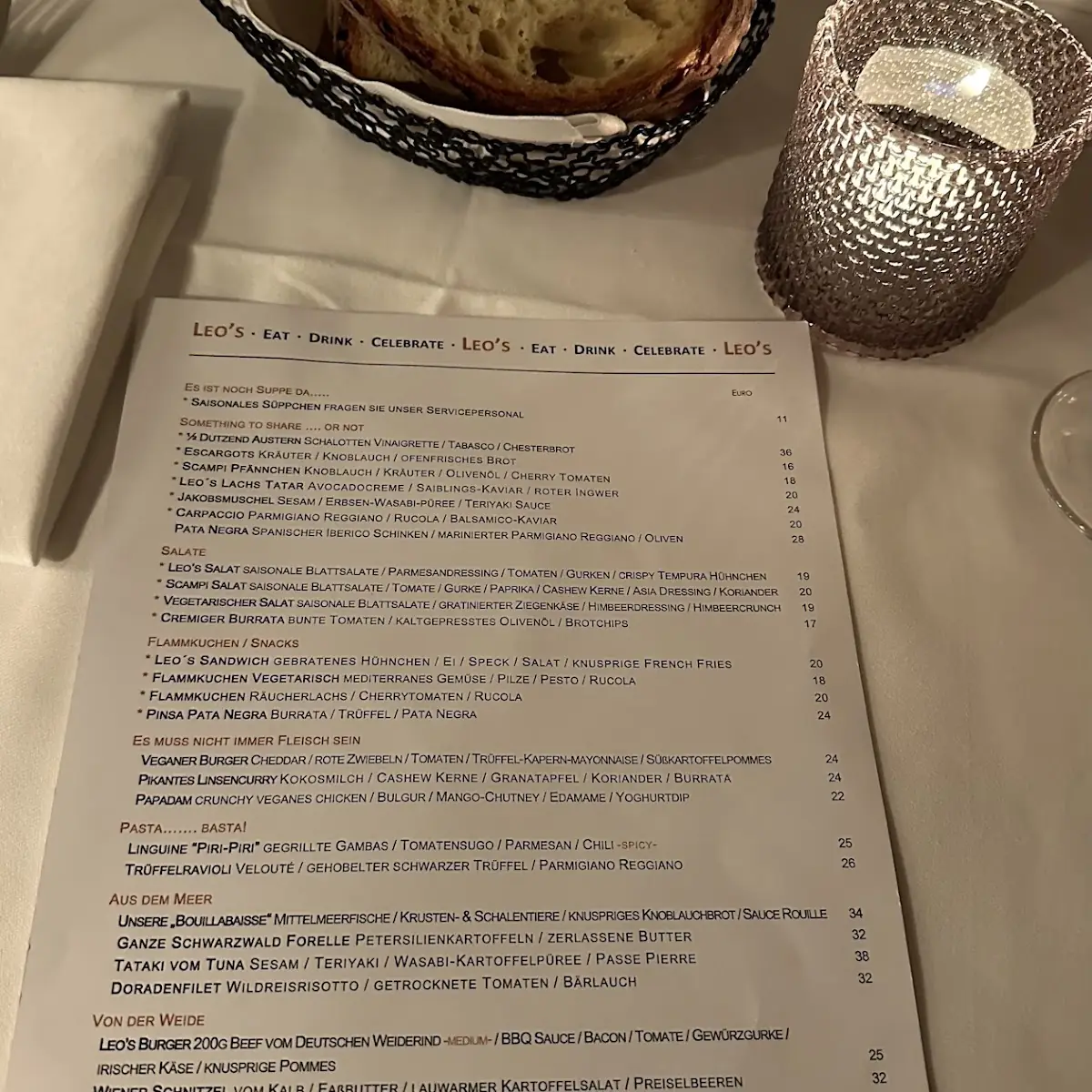 Speisekarte, Leo's | Restaurant, Café & Wine-Bar