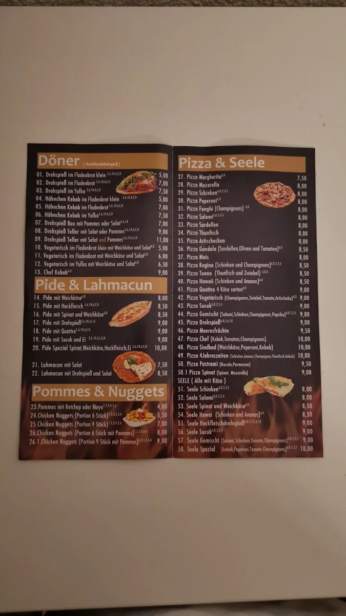 Speisekarte, Öztürk Kebabhaus