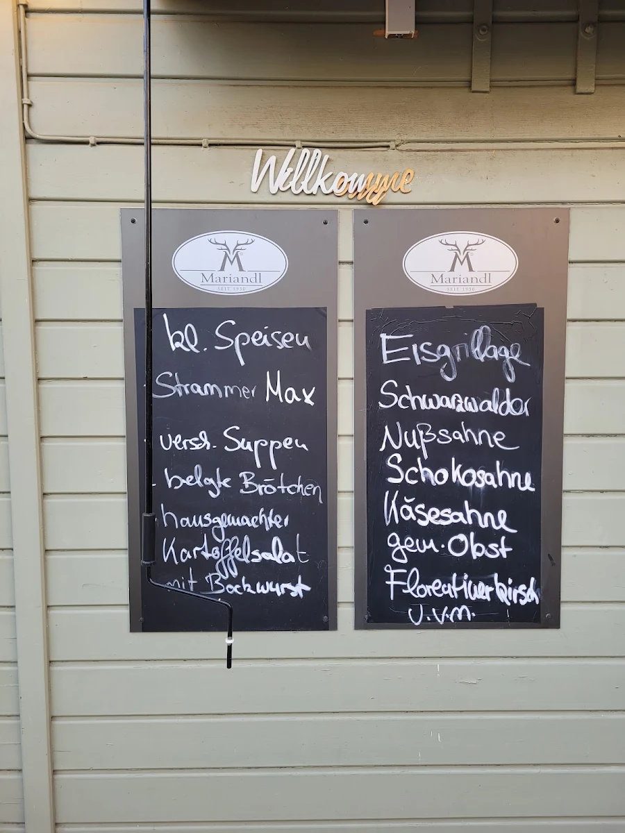 Speisekarte, Café Mariandl Thönnissen