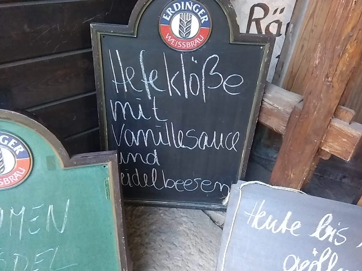 Speisekarte, Räuberhütte in Rosenthal - Bielatal