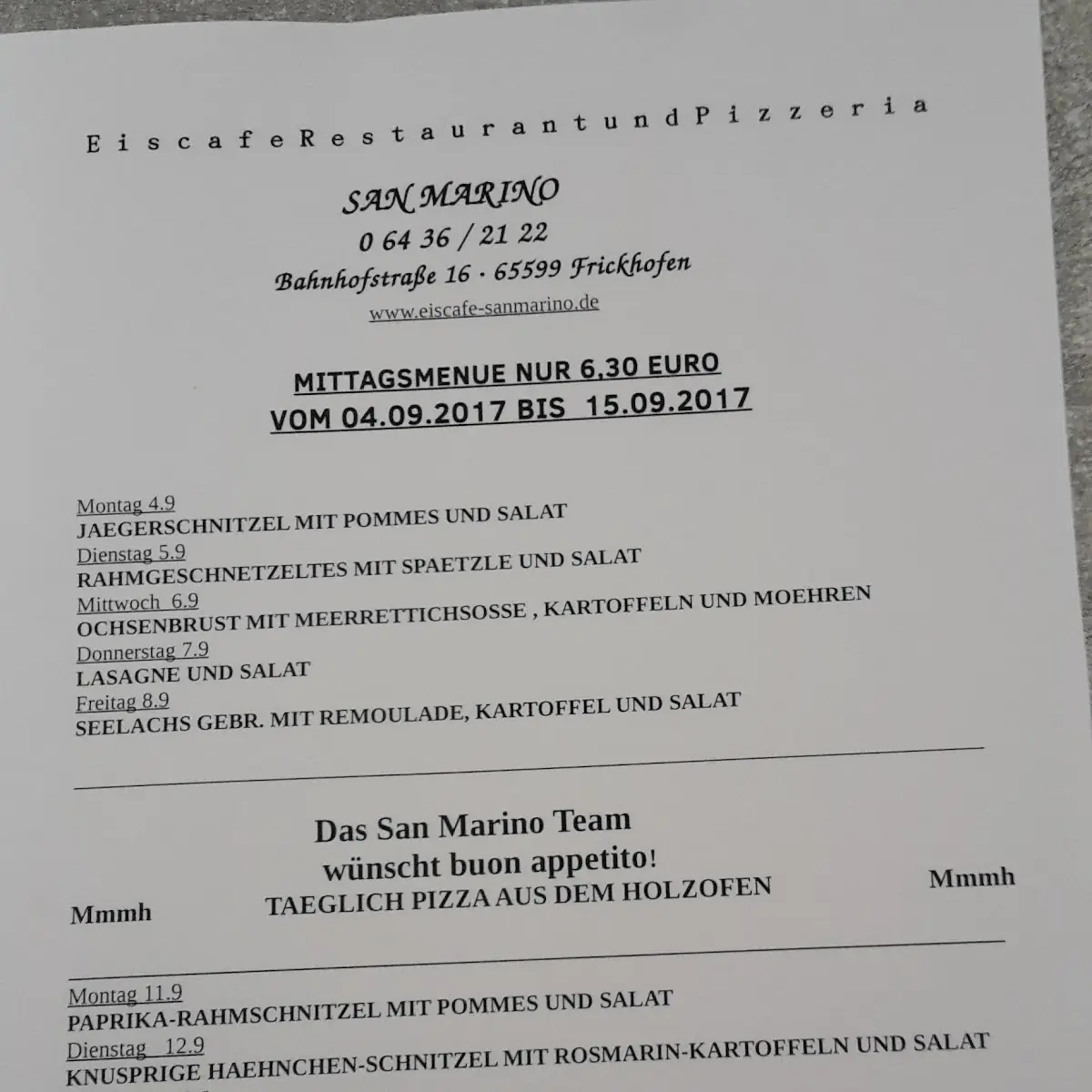 Speisekarte photo 1