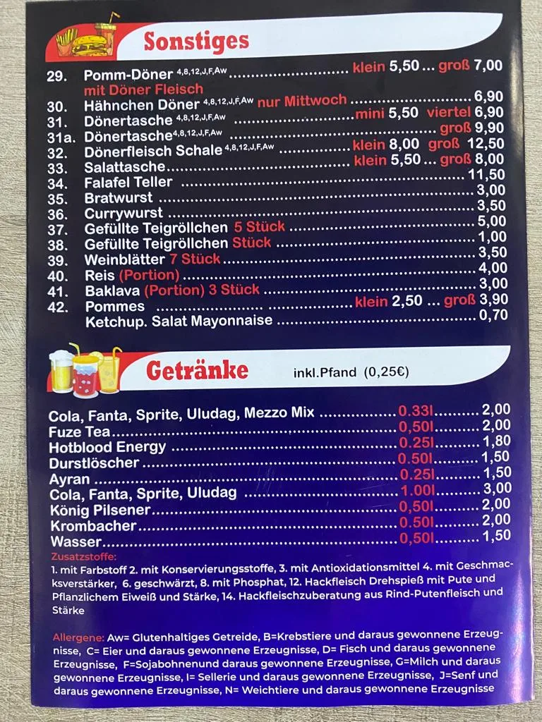 Speisekarte photo 2