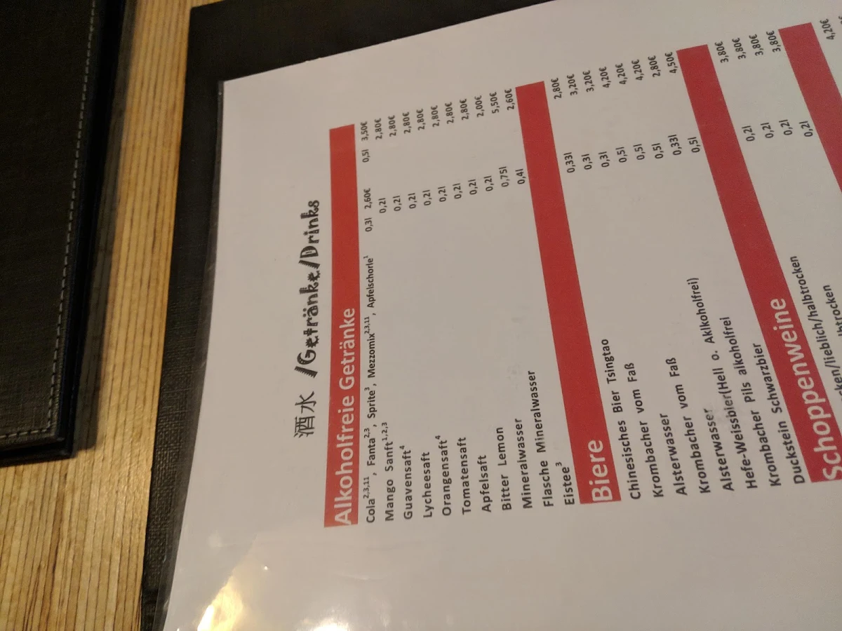 Speisekarte, Essen & Trinken
