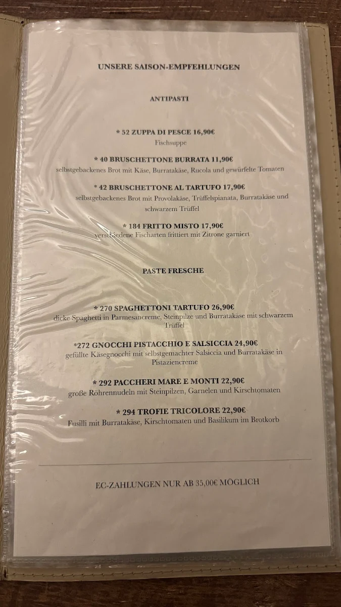 Speisekarte, Kapuzinerhof Ristorante Pizzeria