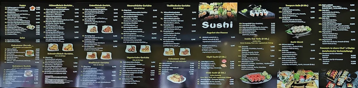 Speisekarte, ASIA NAM