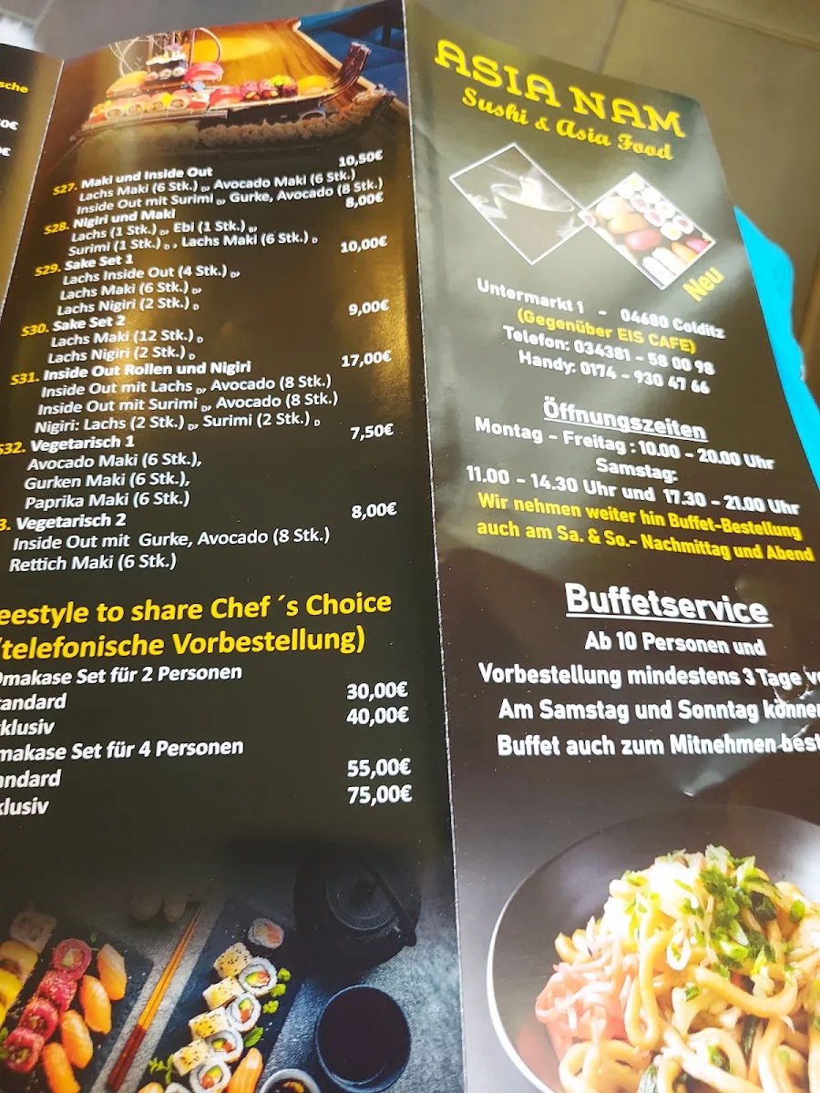 Speisekarte, ASIA NAM