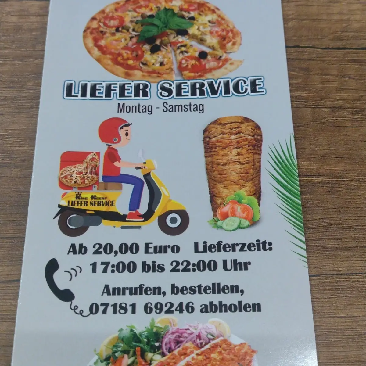 Speisekarte, King Kebap