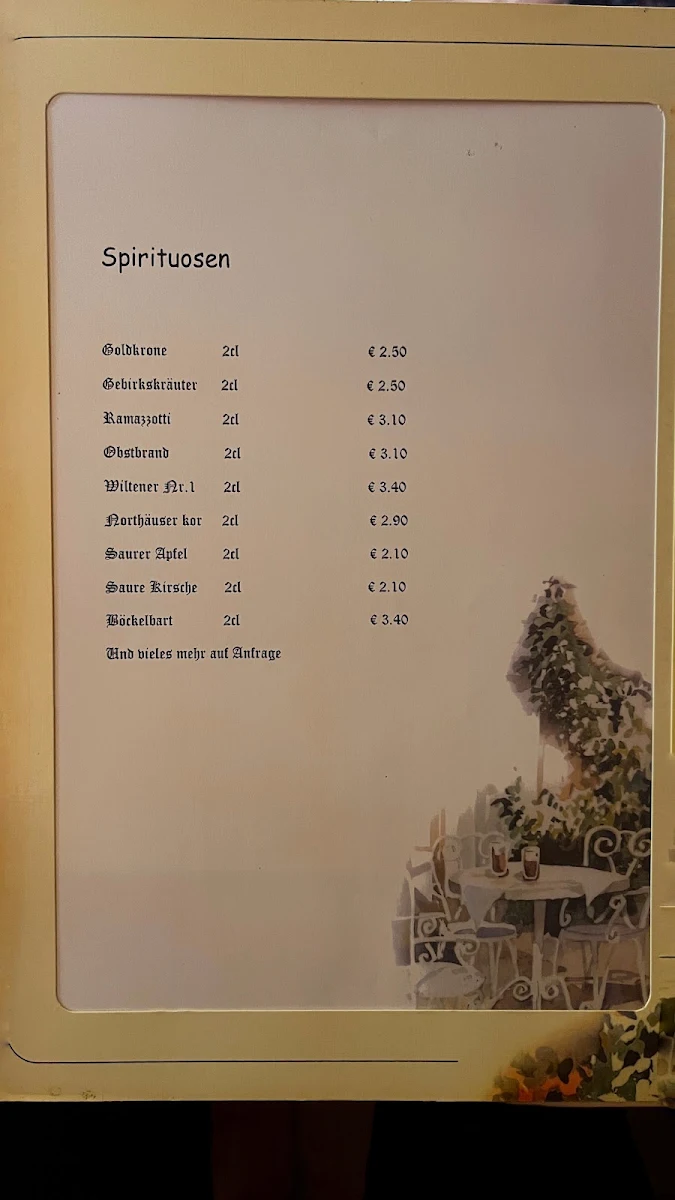 Speisekarte, Schulcafé Ost