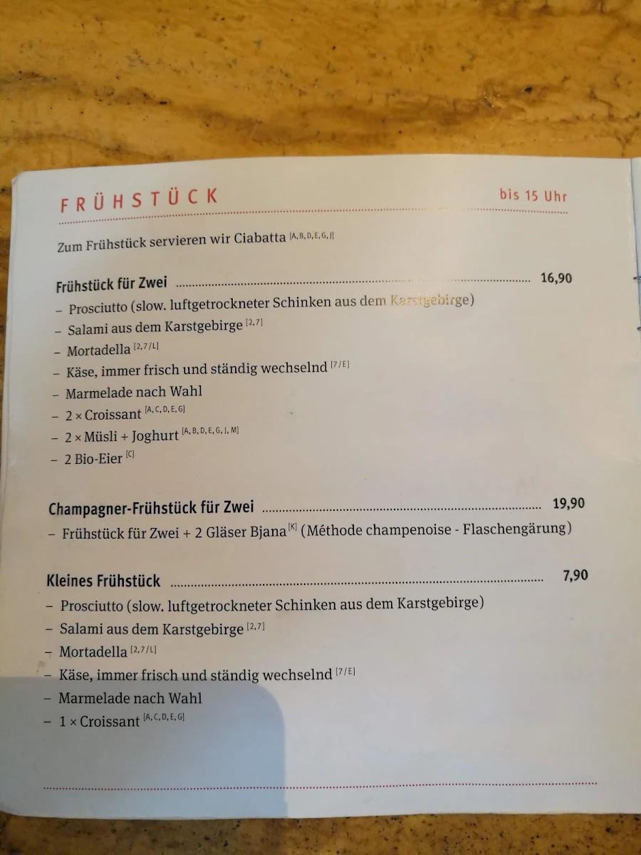 Speisekarte, Roter Horizont