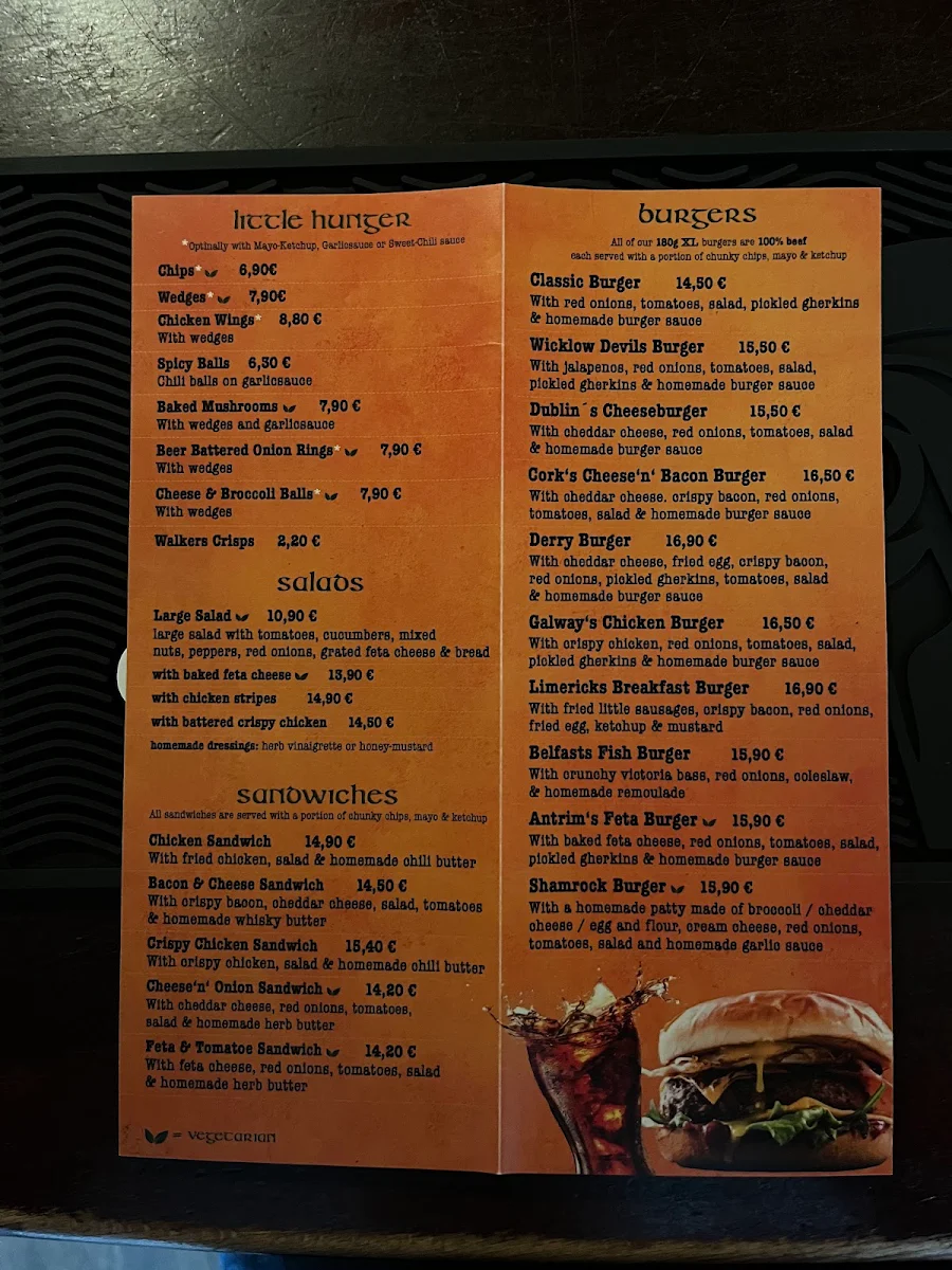 Speisekarte, The Pub / Oldenburg