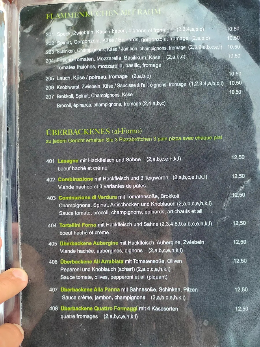 Speisekarte, Pizzeria Mamma Mia