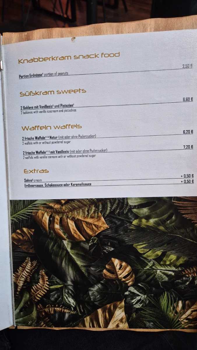 Speisekarte, Große Liebe - Burger & Bar I Café