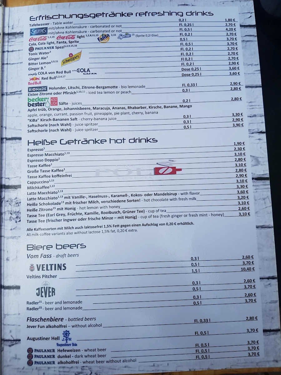 Speisekarte, Große Liebe - Burger & Bar I Café