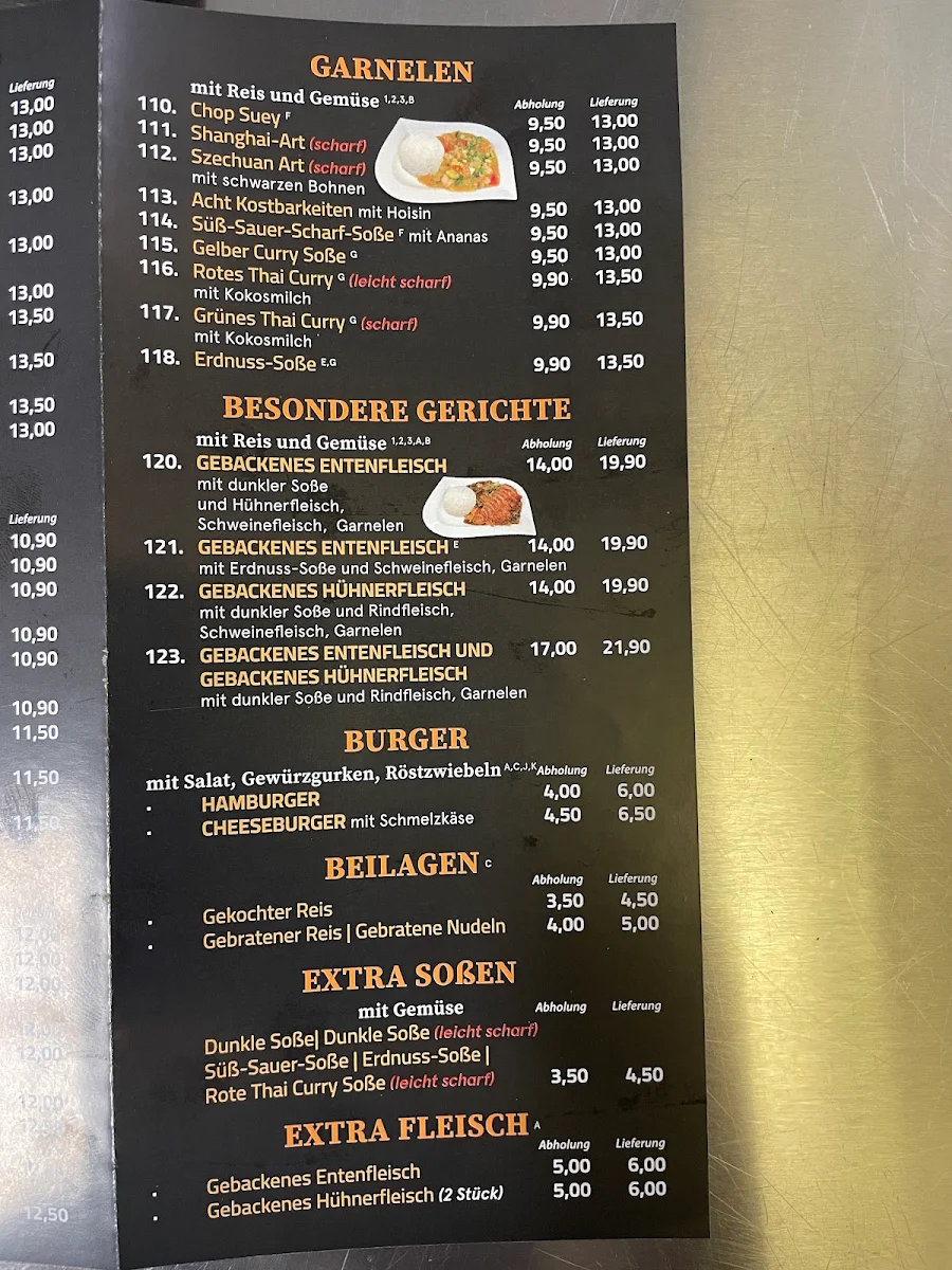 Speisekarte, Bistro Saigon