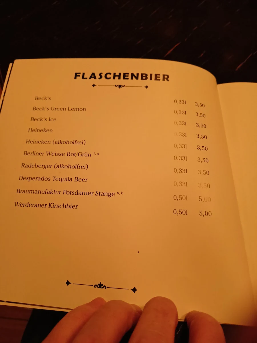 Speisekarte, Colonial Café